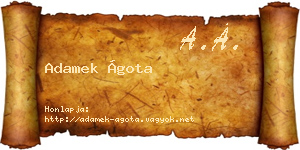 Adamek Ágota névjegykártya