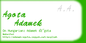 agota adamek business card